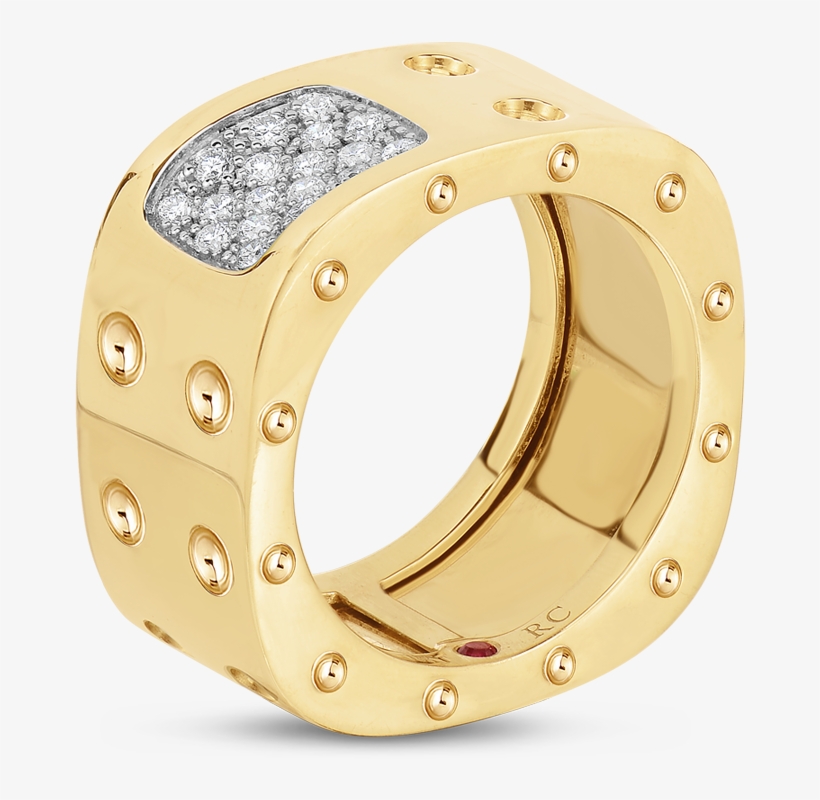 Roberto Coin Jewelry Yellow Gold Pois Moidouble Diamond - Bangle, transparent png download