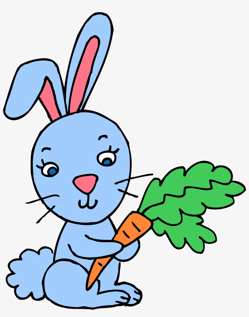 Carrot Clipart Blue - Rabbit Clipart, transparent png download