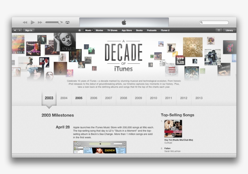 Apple Celebrates Itunes' 10th Anniversary With An In-app - Itunes, transparent png download