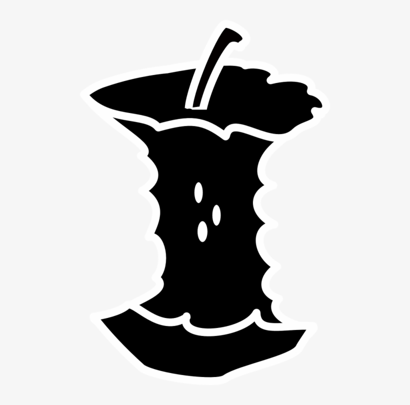 Apple - Black Apple Core, transparent png download