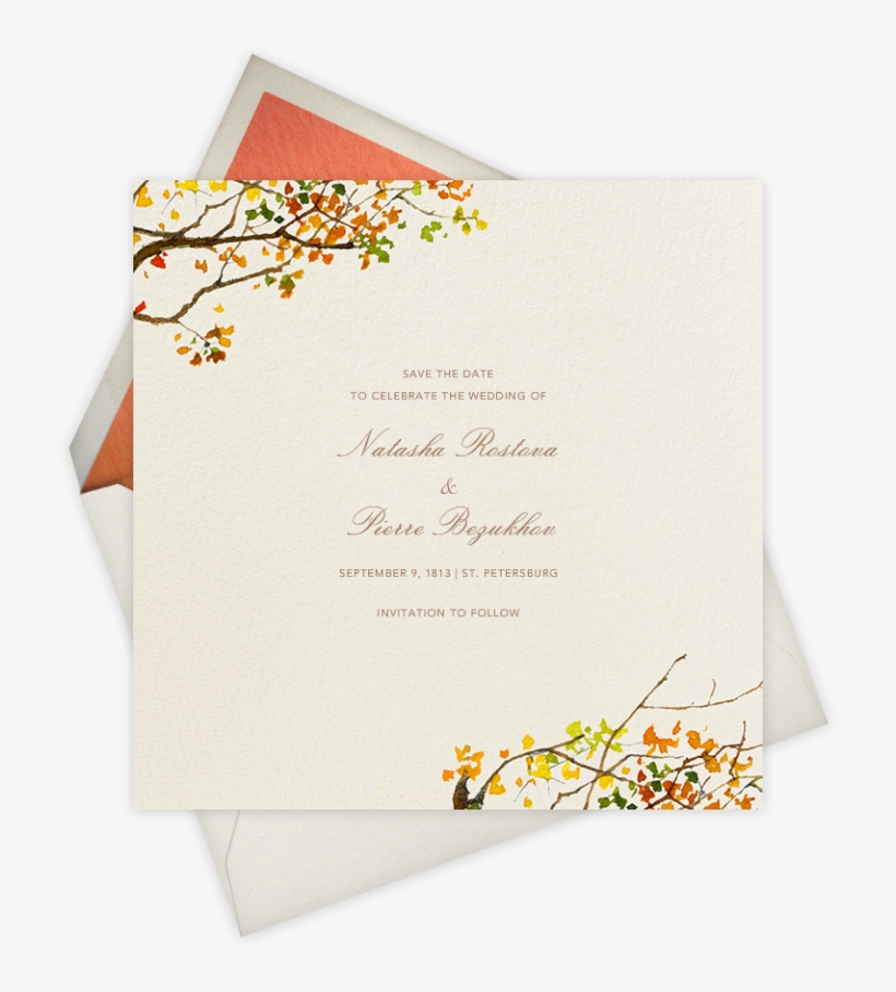 Autumn Boughs Save The Date - Wedding Envelopes Png, transparent png download