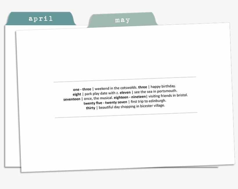 These Index Dividers Also Served As A Month In Review - Syntax Highlighting, transparent png download