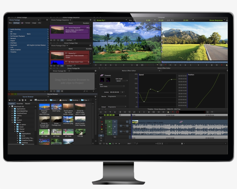 Features Media In Bins Monitor - Avid Media Composer, transparent png download