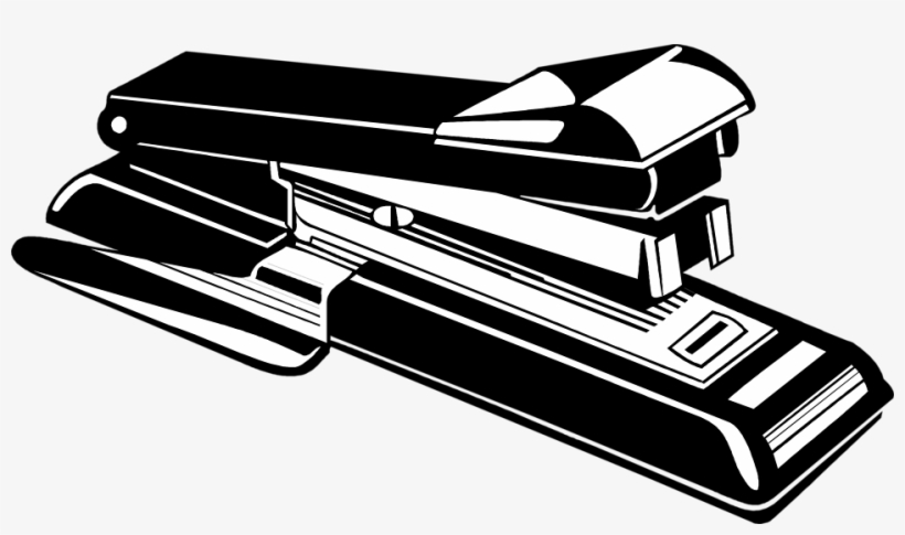 Graphic Royalty Free Free Stock Photo Illustration - Black And White Stapler, transparent png download