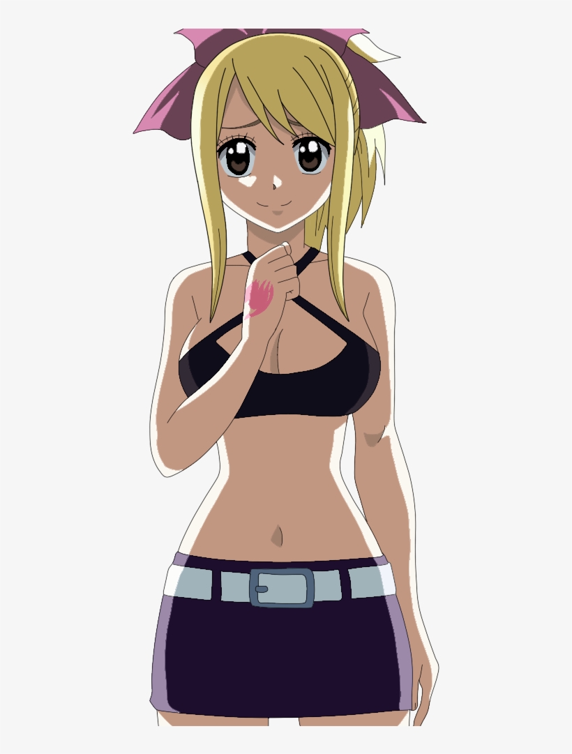 Lucy Heartfilia Outfit Black Top Purple Skirt - Lucy Heartfilia Render Hd, transparent png download