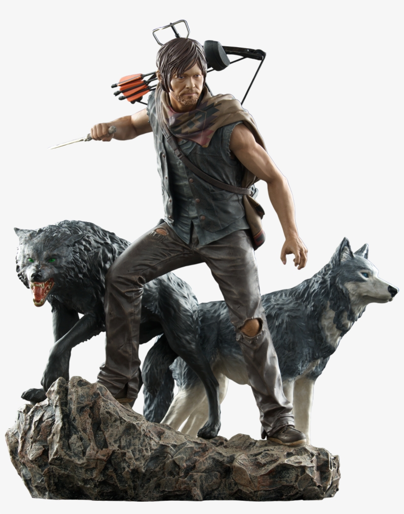 The Walking Dead - Daryl Dixon With Wolves Statue, transparent png download