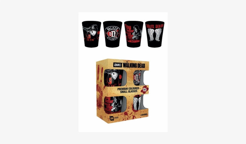 Walking Dead Premium Shotglass 4-pack Daryl Dixon - Walking Dead Shot Glasses Characters, transparent png download