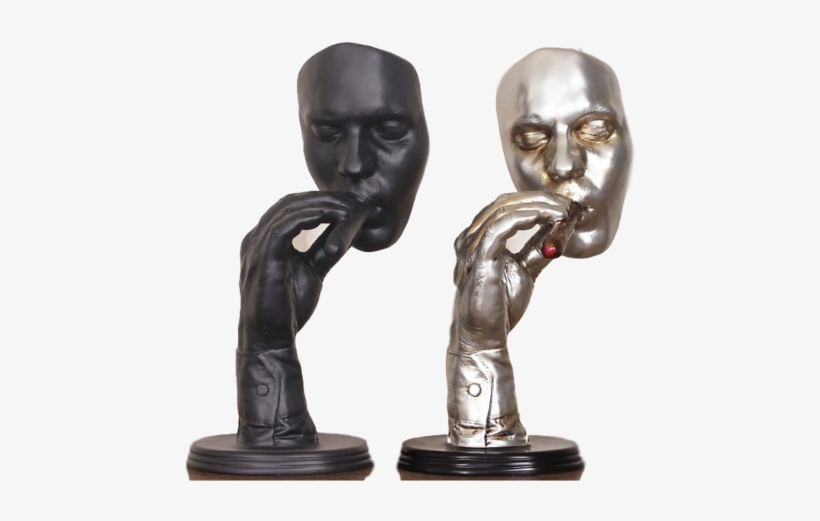 Abstract Art Man Smoking A Cigar - Sculpture, transparent png download