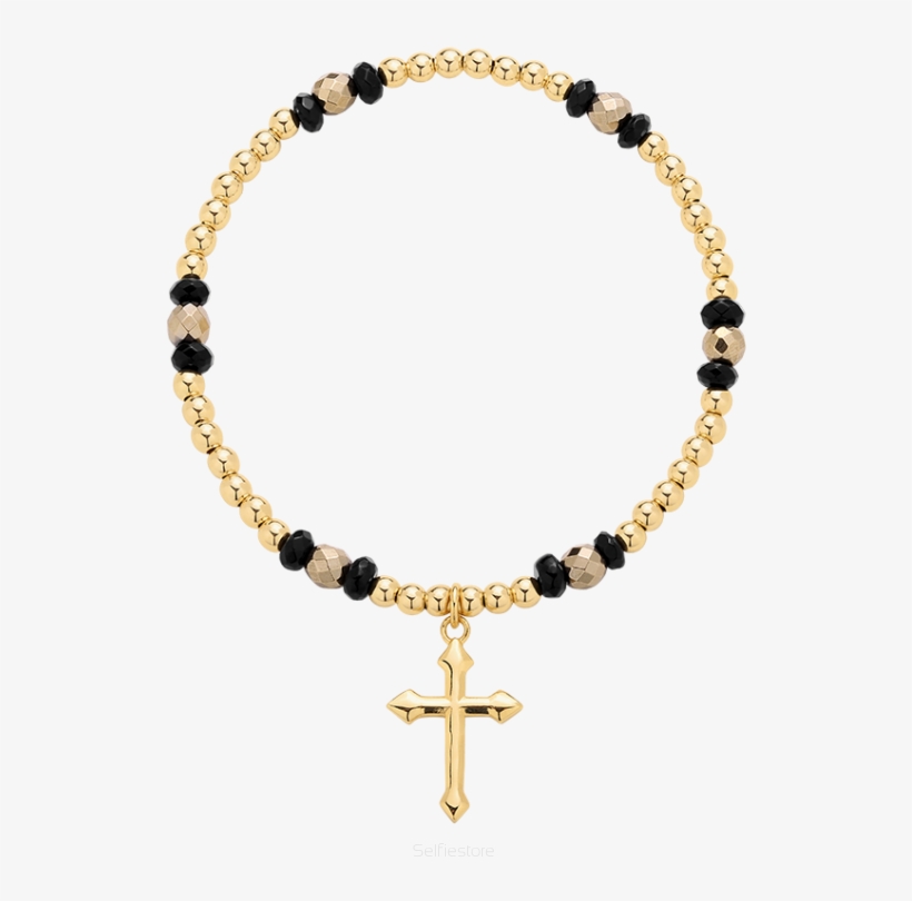 Bracelet With Gothic Cross - Bransoletka Czarna Z Krzyzykiem, transparent png download