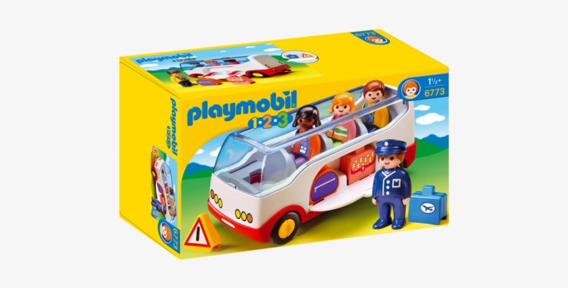 Playmobil 1 - 2 - 3 6773 - Airport Shuttle Bus - Playmobil 1.2.3 6773 Airport Shuttle Bus, transparent png download