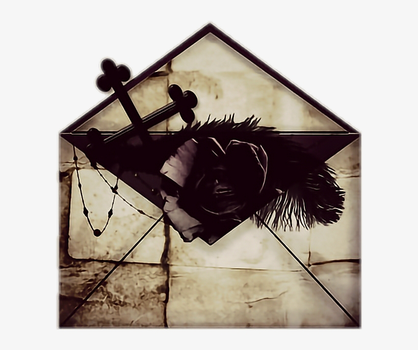 Ftegothic Gothic Cross Rose Envelope Gothic - Portable Network Graphics, transparent png download