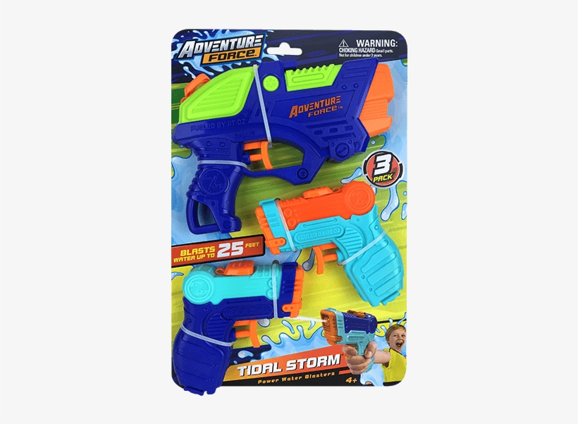 8803 3d Adventure Force Tidal Storm 3 Pack Power Water - Adventure Force Tidal Storm Power Water Blasters, transparent png download
