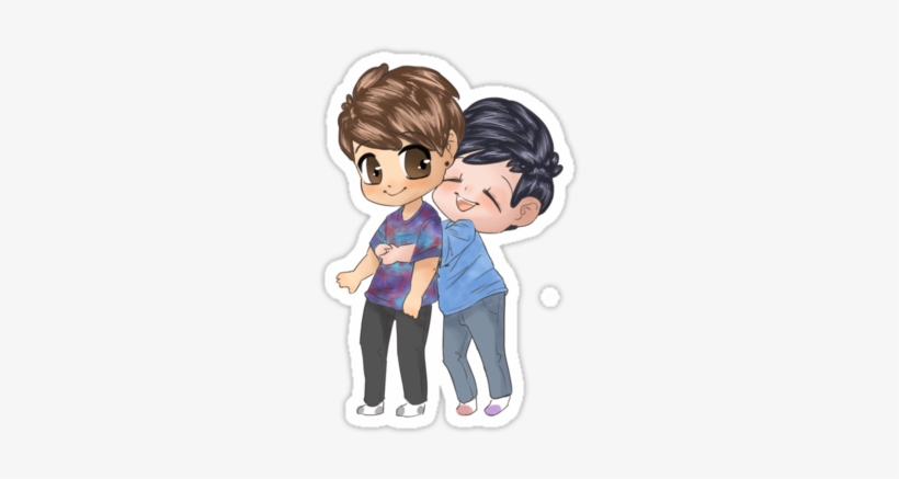 Dan And Phil Hugging By Phantomalex - Can T Be Without You Cartoon, transparent png download