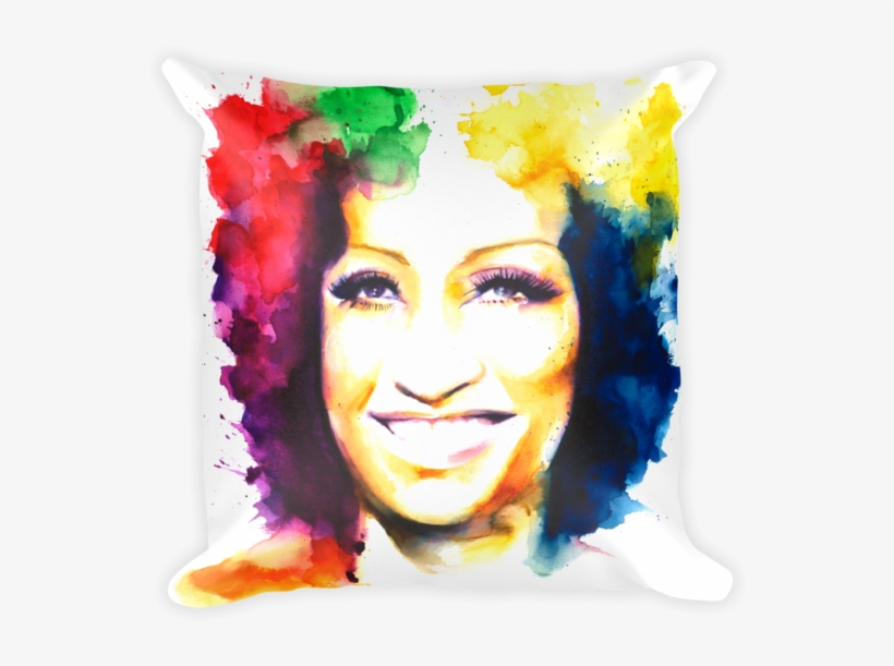 "watercolor" Print Decorative Throw Pillow - Celia Cruz, transparent png download