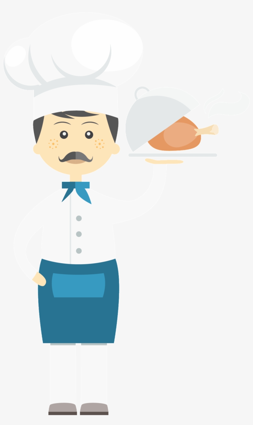Flat Male Chef Cartoon Background Vector - Portable Network Graphics, transparent png download