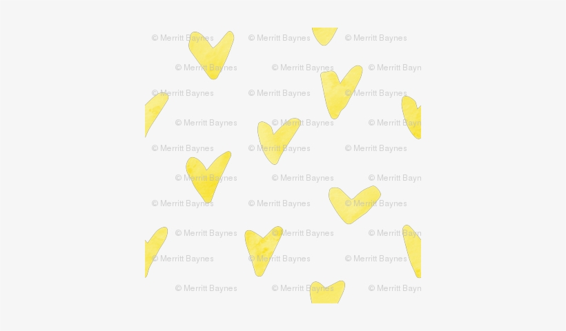 Watercolor Hearts - Lemon Yellow - Watercolor Painting, transparent png download