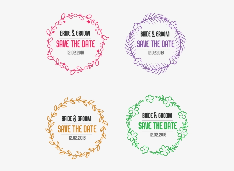Save The Date Wedding Invitation With Floral Wreath, - Wedding Invitation, transparent png download