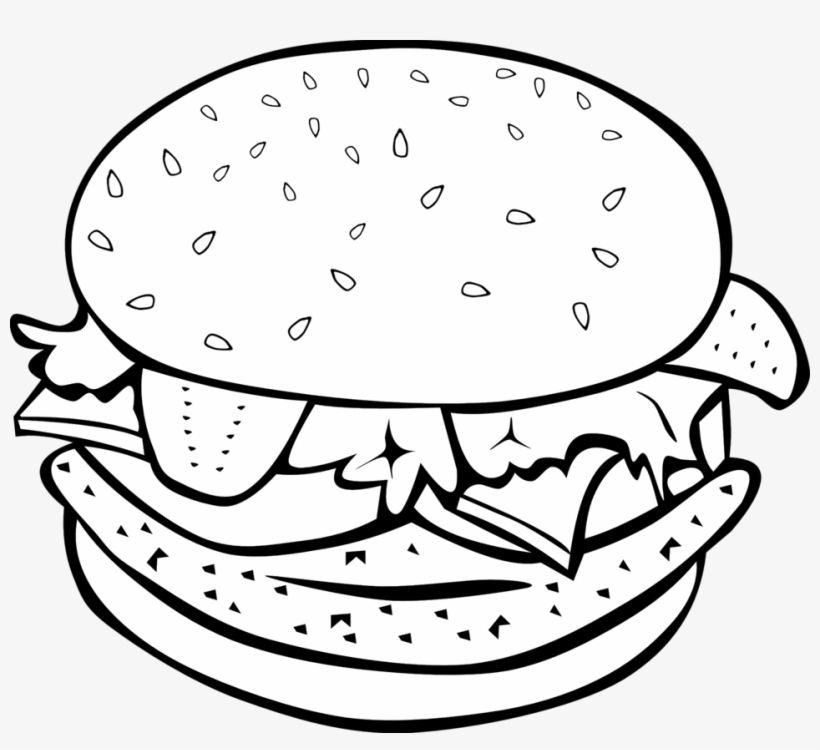 Fast Food, Lunch And Dinner, Chicken Hamburger - Hamburger Clip Art, transparent png download