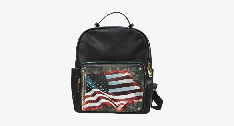 A Abstract Waving Usa Flag Campus Backpack/large - Peter Cafe Siberian Husky Leisure Backpack Bag School, transparent png download