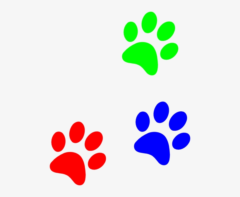 Paw Clipart Colored - Blue And Gold Paw Print, transparent png download