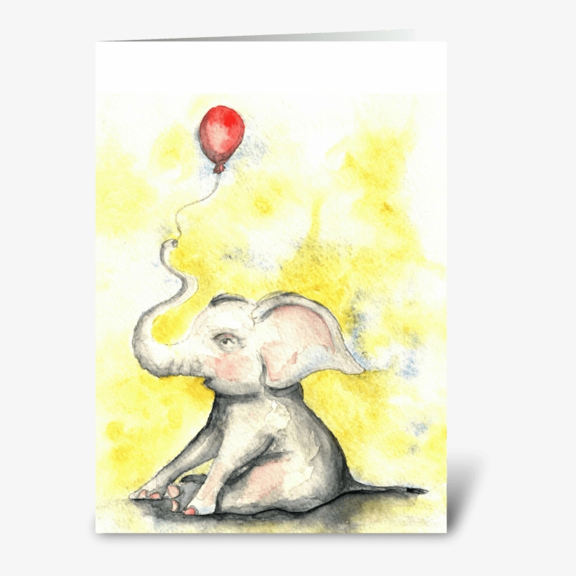 Elephant Celebration Greeting Card - Sketch, transparent png download