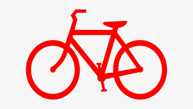 Red Bicycle Outline Clip Art At Clkercom Vector Clip - Clip Art Bike Png, transparent png download