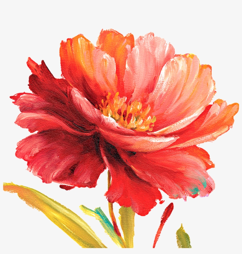 Orange Flower Paint Png, transparent png download