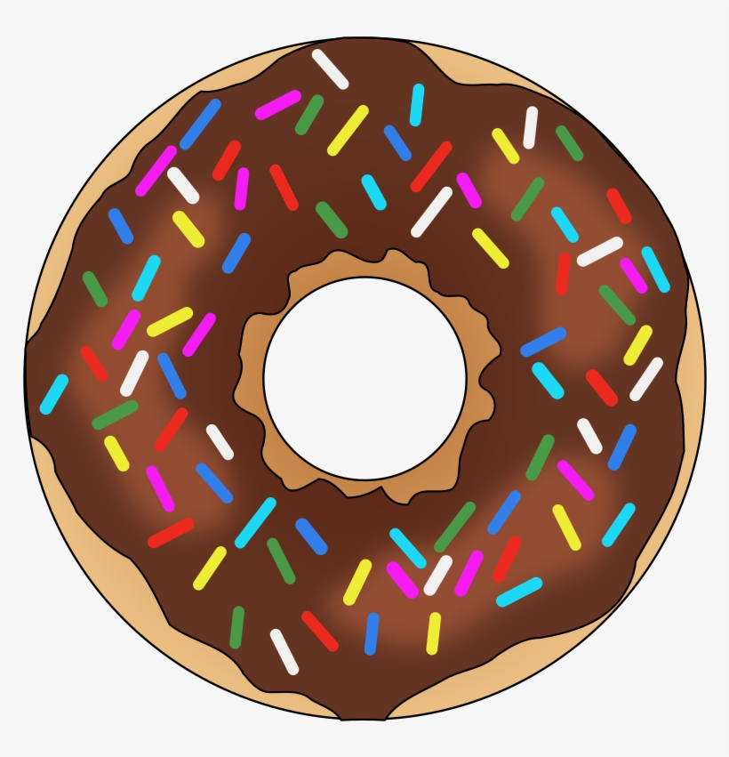 Dougnut Clipart Rainbow Sprinkles - Sprinkle Chocolate Donut 2.25" Large Magnet, transparent png download
