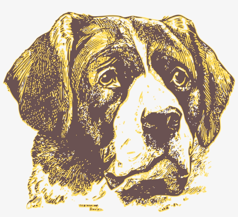 Vintage Dog 01 Clipart Royalty Free Download - Dog Face Portrait T-shirt, transparent png download