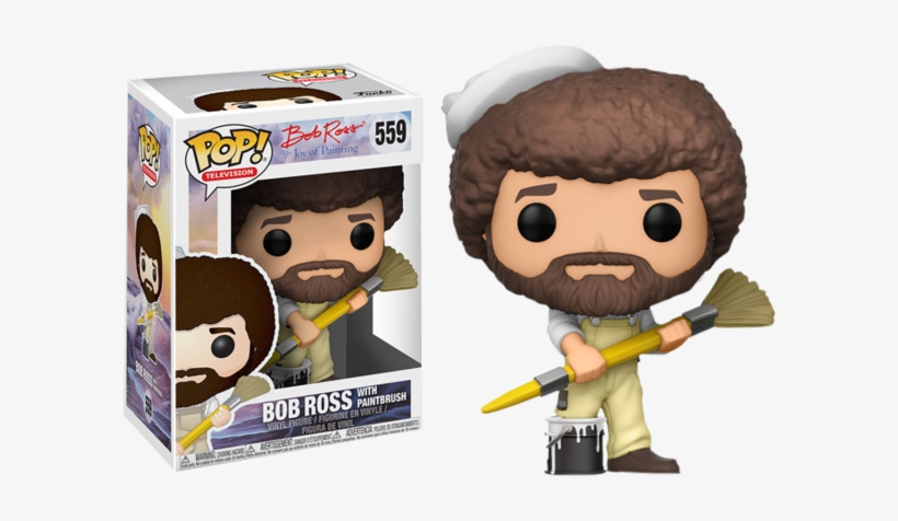 Bob Ross With Paintbrush Vinyl 559 Jcvariety307 - Bob Ross Funko Pop, transparent png download