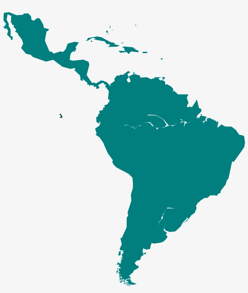 Latin America Png - Latin America Map Grey, transparent png download