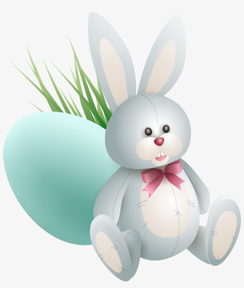 Transparent Easter Bunny With Egg And Png - Transparent Easter Bunny Png, transparent png download