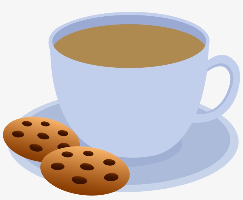 Cup Of And Chocolate Chip Free Clip - Tea And Biscuits Clipart, transparent png download