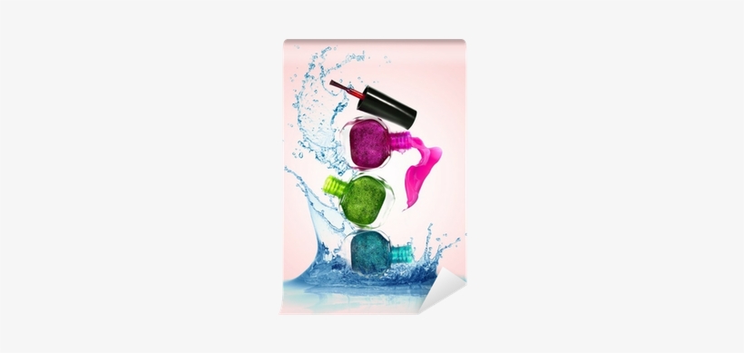 Bottles With Spilled Nail Polish Wall Mural • Pixers® - Banner Para Manicure E Pedicure, transparent png download