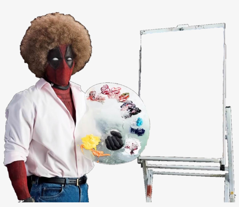 Deadpool2 Deadpool Bobross Sticker Canvas, transparent png download