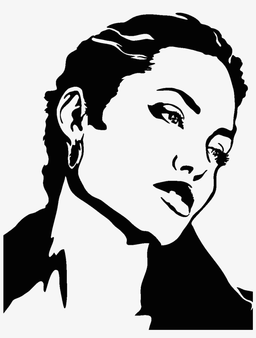 Stickers Muraux Cinéma - Angelina Jolie Stencil, transparent png download
