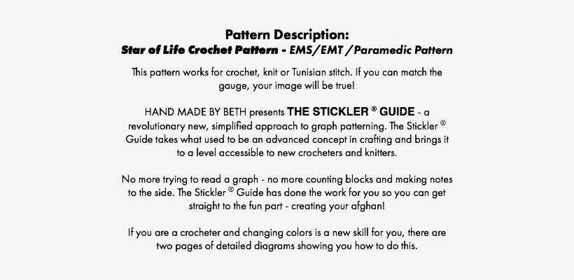 Star Of Life Crochet Pattern - Crochet, transparent png download