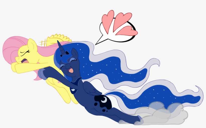 133711 Safe Fluttershy Shipping Simple - Mlp Princess Luna And Fluttershy, transparent png download