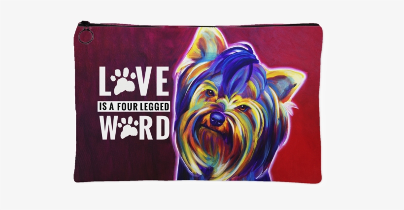 Yorkie Accessory Pouch - Giclee Painting: Dawgart's Yorkie - Furbie Face, 41x41cm., transparent png download