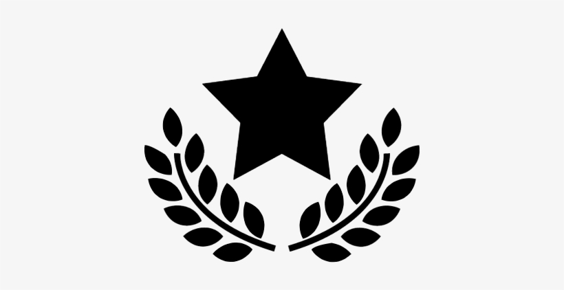 Award Star With Olive Branches Vector - Symbol, transparent png download