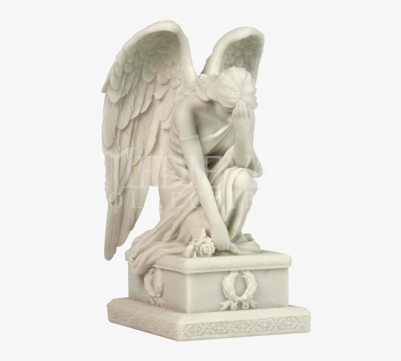Angel Dolls 8 1/2 In Kneeling Praying - Weeping Angel Kneeling W/ Hand On Forehead Statue Sculpture, transparent png download