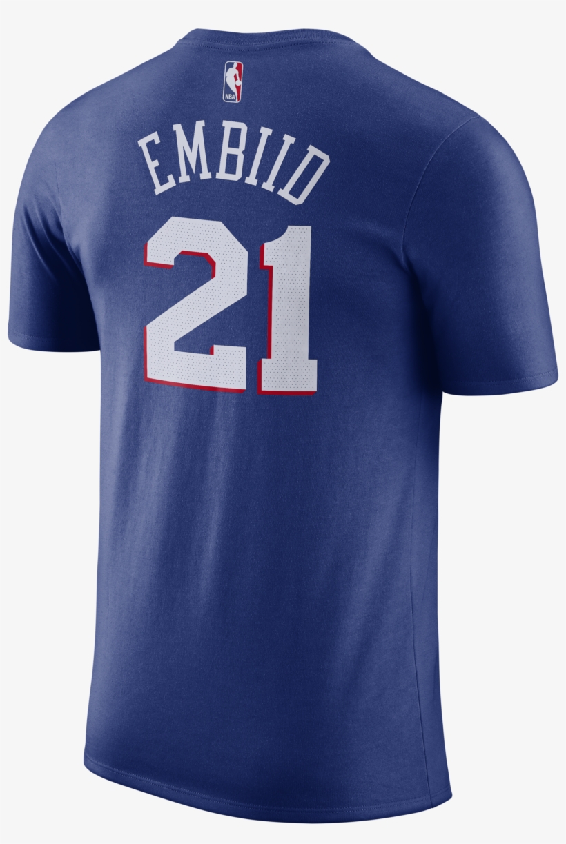 Philadelphia 76ers Men's Joel Embiid Blue Player Tee - Philadelphia 76ers Nike Icon Swingman Jersey - Joel, transparent png download