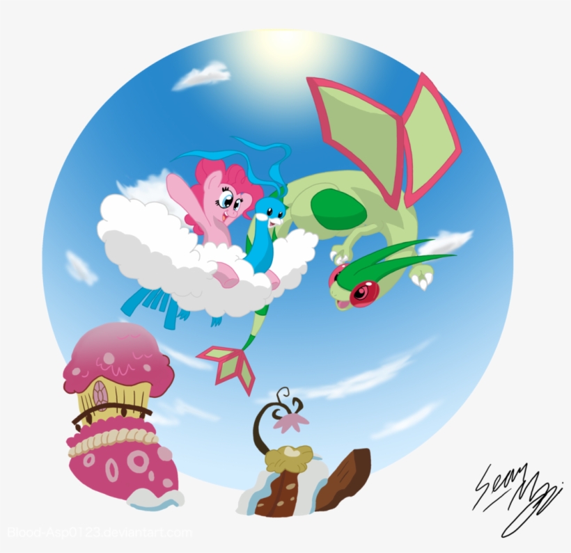 Blood-asp0123, Crossover, Flygon, Pinkie Pie, Pokémon, - Cartoon, transparent png download