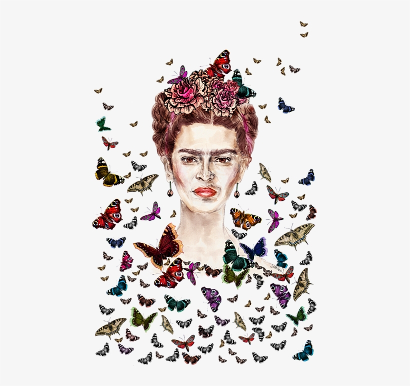 Click And Drag To Re-position The Image, If Desired - Frida Kahlo Butterfly Painting, transparent png download