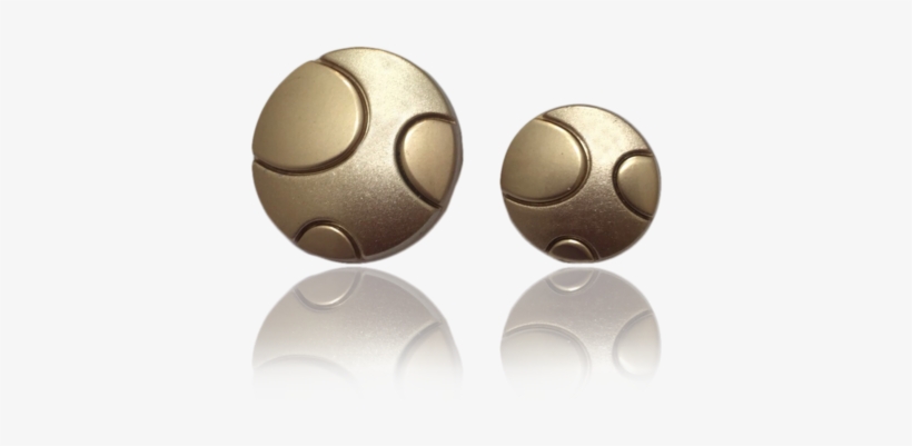 Dual Texture Circular Golden Button - Earrings, transparent png download