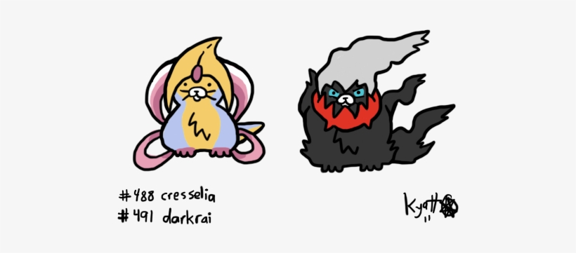Cresselia And Darkrai - Pokémon, transparent png download