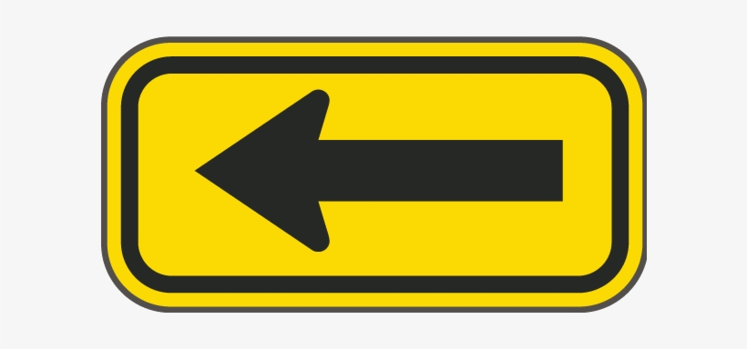 Black / Yellow Arrow Sign - Traffic Sign, transparent png download