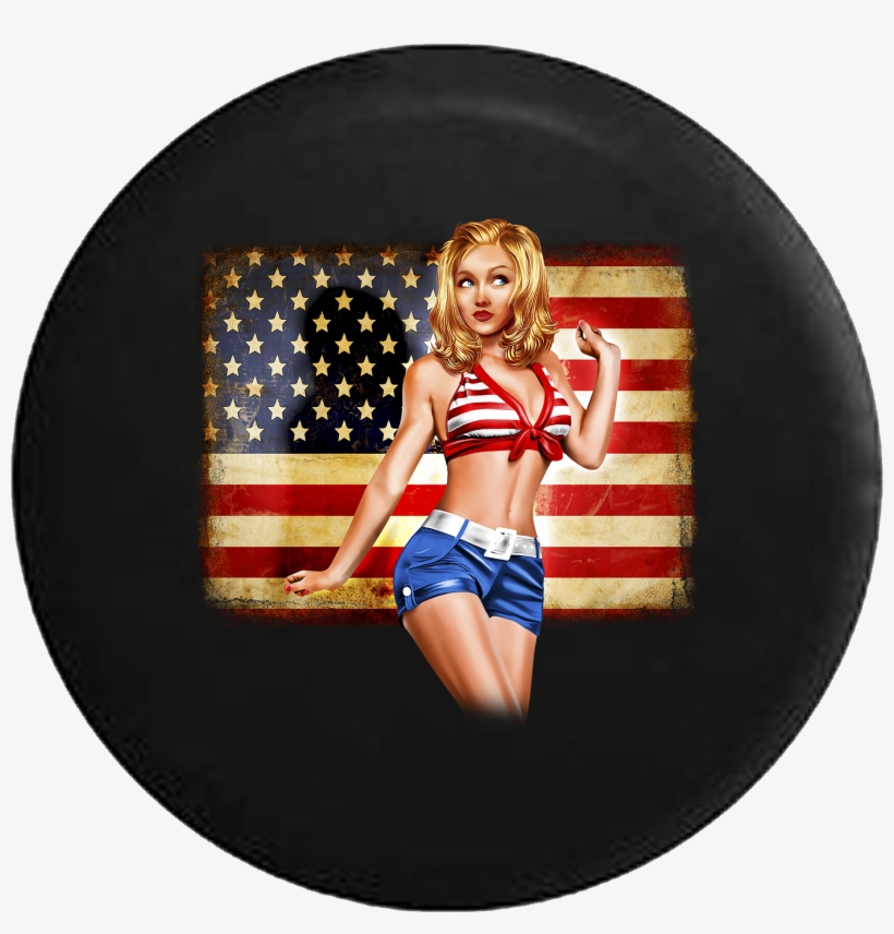 American Flag Pinup Girl Bikini Model - Louis Xvi (1754–1793), King Of France, transparent png download