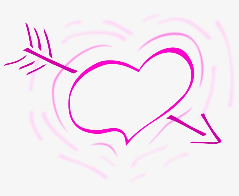 Free Stock Photos - Pink Heart With Arrow Shower Curtain, transparent png download