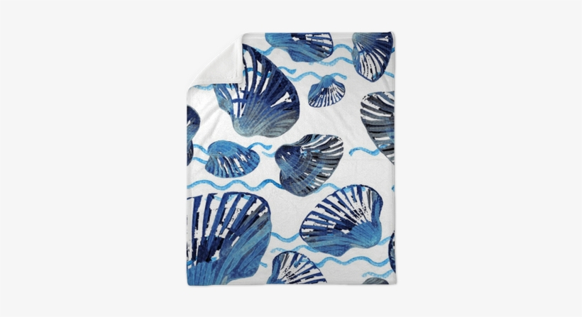 Watercolor Seamless Pattern Of Sea Shells - Watercolor Painting, transparent png download